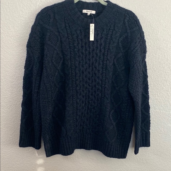 Madewell Other - Madewell Women’s Cable Knit Sweater Dark Navy Blue Size Small
